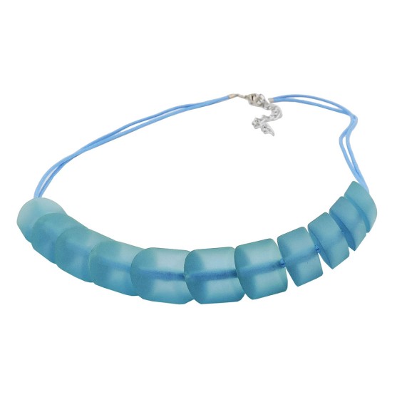 necklace slanted beads turquoise cord turquoise