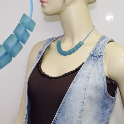 necklace slanted beads turquoise cord turquoise