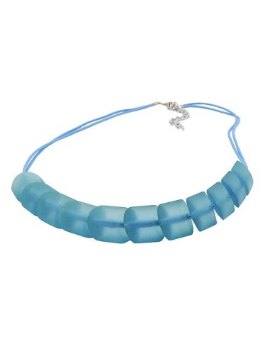 necklace slanted beads turquoise cord turquoise