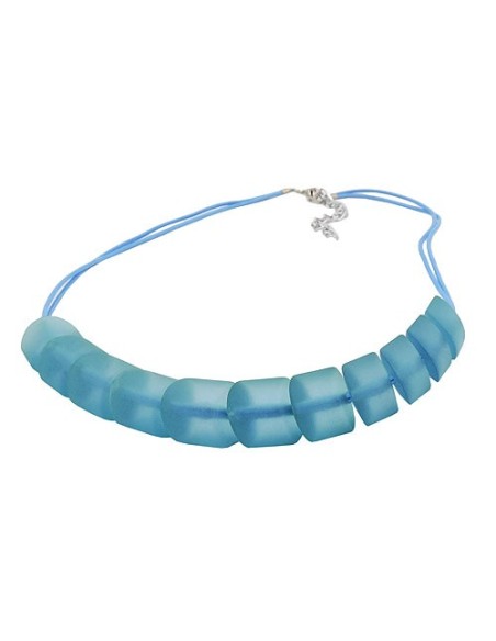 necklace slanted beads turquoise cord turquoise