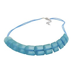 necklace slanted beads turquoise cord turquoise