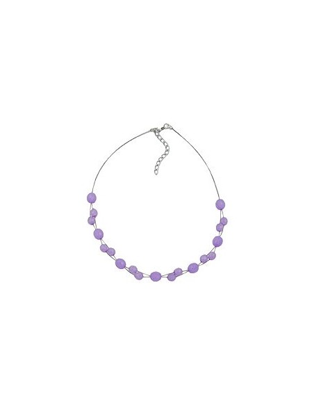 necklace glass beads purple 43cm