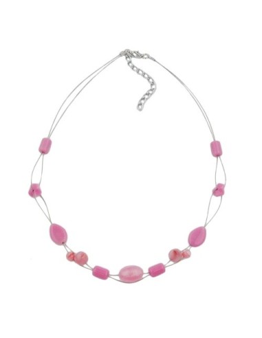 necklace glass beads pink