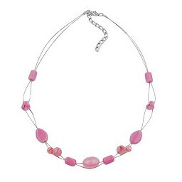 necklace glass beads pink