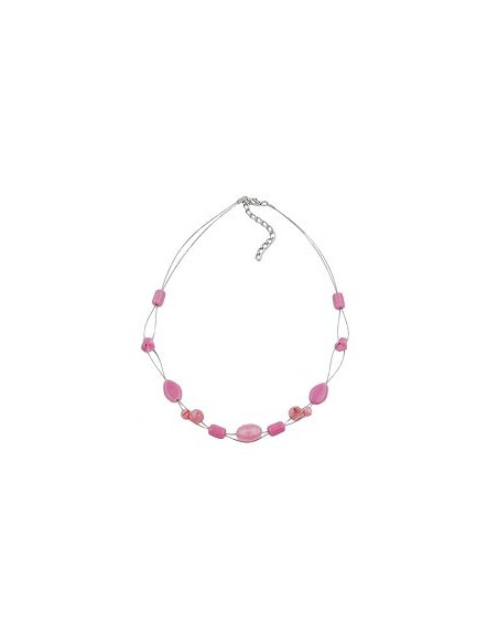 necklace glass beads pink
