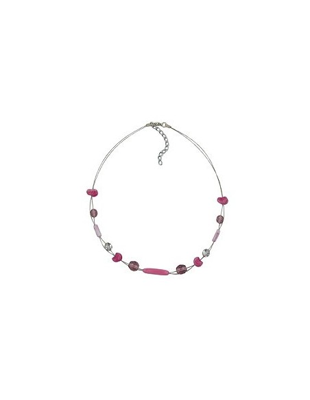 necklace glass beads purple 45cm