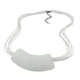 necklace tube flat curved white 50cm