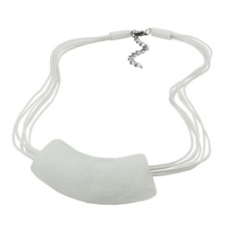 necklace tube flat curved white 50cm