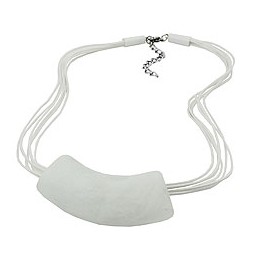 necklace tube flat curved white 50cm