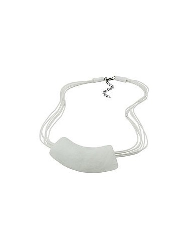 necklace tube flat curved white 50cm