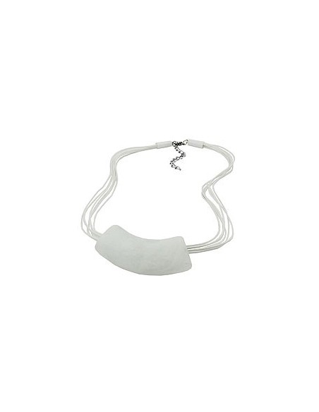 necklace tube flat curved white 50cm