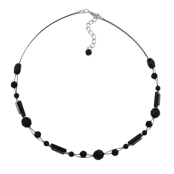 necklace beads black 43cm