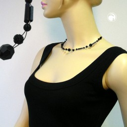 necklace beads black 43cm