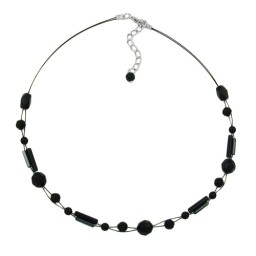 necklace beads black 43cm