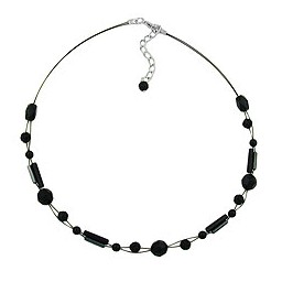 necklace beads black 43cm