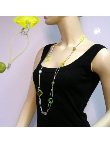 necklace yellow green 100cm