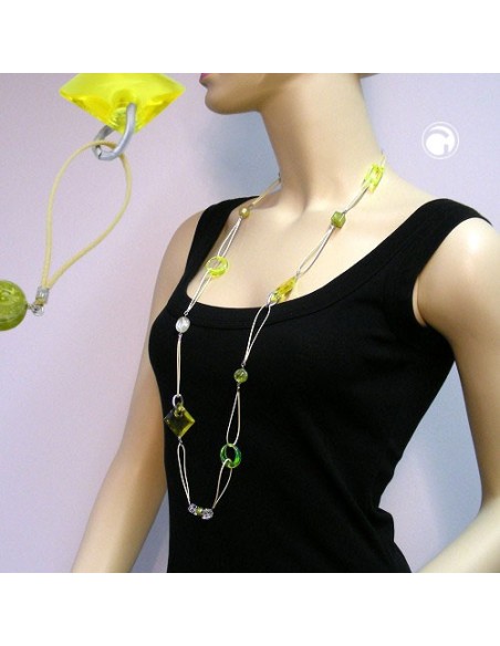 necklace yellow green 100cm