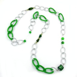 necklace curb chain beads 100cm