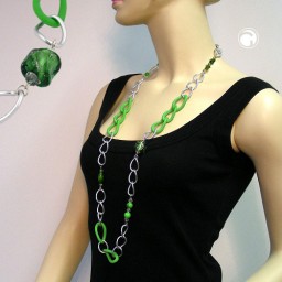 necklace curb chain beads 100cm