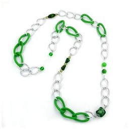 necklace curb chain beads 100cm