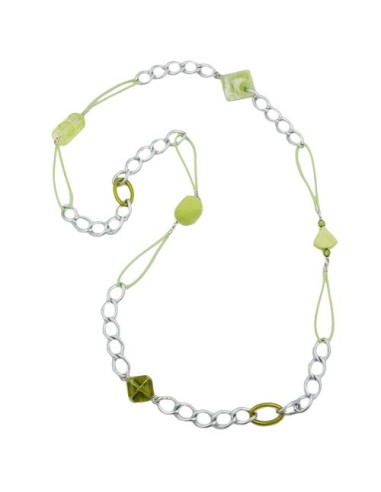 necklace curb chain with beads 100cm