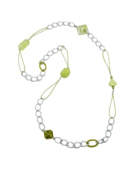 necklace curb chain with beads 100cm