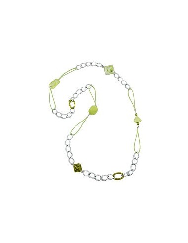 necklace curb chain with beads 100cm