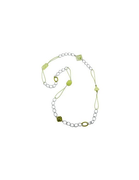 necklace curb chain with beads 100cm