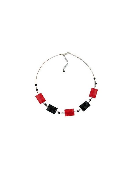 necklace black-red beads shiny 45cm