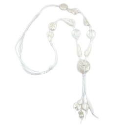 necklace disc white silky-shine 90cm