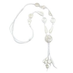 necklace disc white silky-shine 90cm