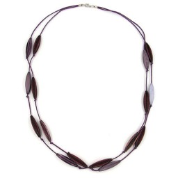 necklace olive leaf beads purple