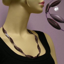 necklace olive leaf beads purple