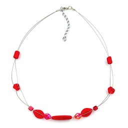 necklace glass beads red