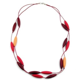 necklace olives red-apricot 60cm