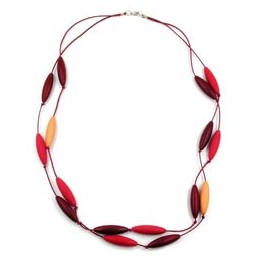 necklace olives red-apricot 60cm