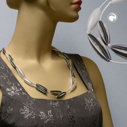 necklace olives white-black 60cm